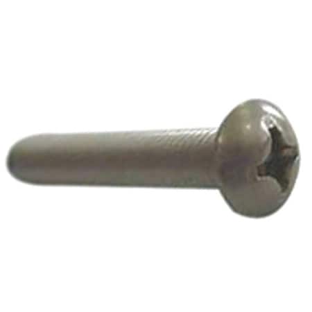 #8-32 X 3/4 In Phillips Round Machine Screw, Plain 18-8 Stainless Steel, 100 PK
