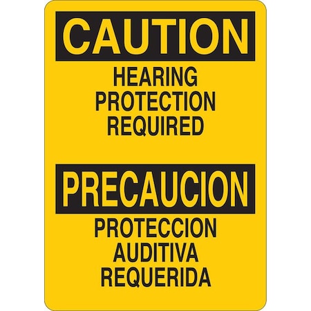 Caution Sign, 14 In Height, 10 In Width, Aluminum, English, Spanish