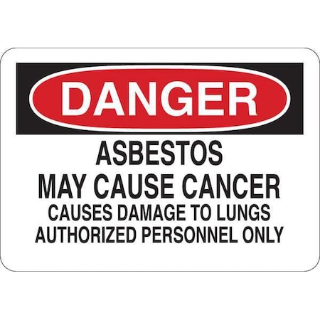 Danger Sign, 7 In H, 10 In W, Plastic, English, 35GA65