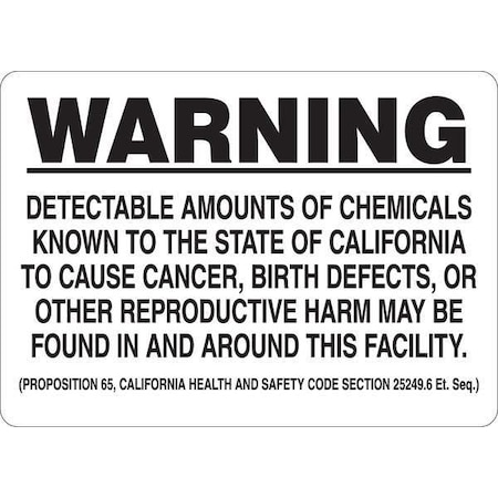 Warning Sign,Vinyl,5 In. H X 7 In W,Text