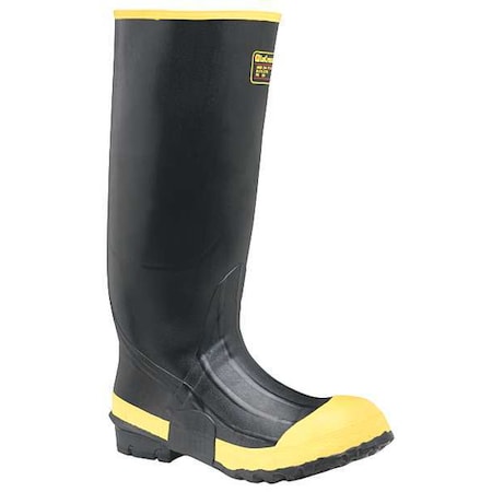 Size 6 Men's Steel Rubber Boot, Black