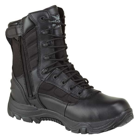 Boots,Men,9-1/2XW,Side Zip,8in.H,Blk,PR