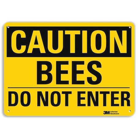 Safety Sign,Bees Do Not Enter,7inHx10inW