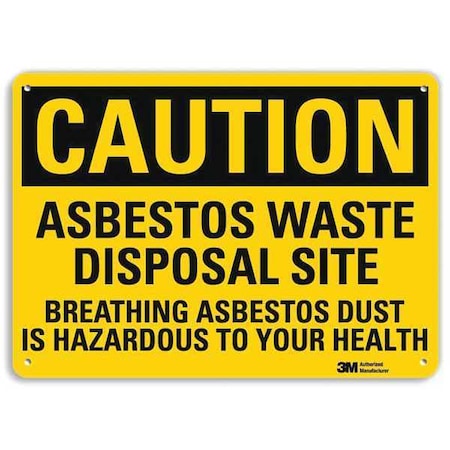 Safety Sign,Asbestos Waste,7in.H, U4-1061-RA_10X7