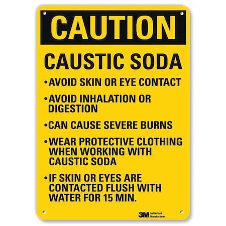 Caution Sign, 10 In Height, 7 In Width, Aluminum, Horizontal Rectangle, English