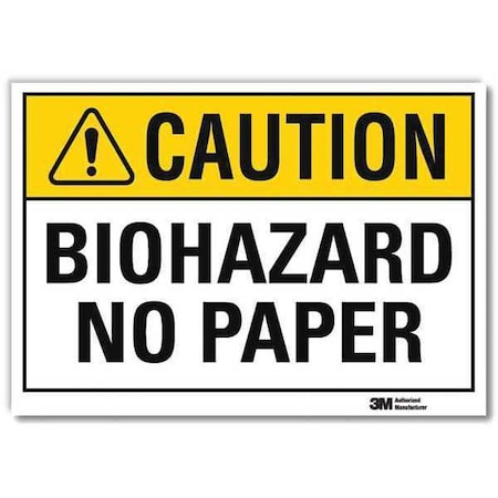 Biohazard Sign, 5 In H, 7 In W,Horizontal Rectangle, English, U4-1088-RD_7X5