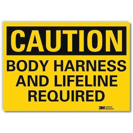Safety Sign,Body Harness Required,10in.W