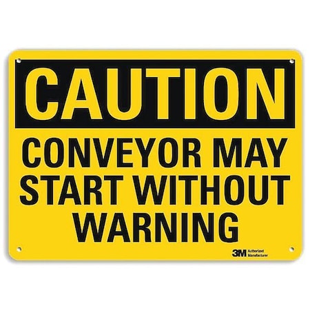 Caution Sign, 7 In Height, 10 In Width, Aluminum, Vertical Rectangle, English