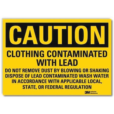 Caution Sign, 7 In H, 10 In W,Vertical Rectangle, English, U4-1136-RD_10X7