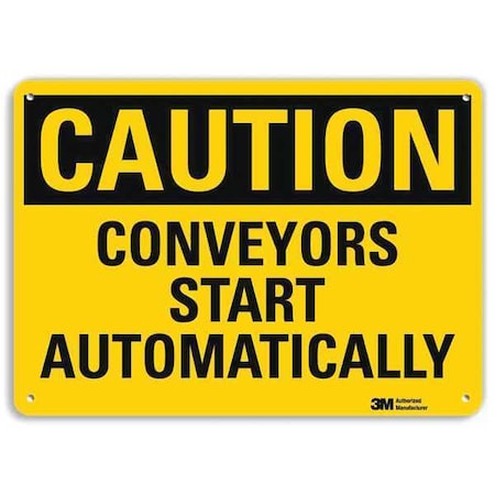 Caution Sign, 7 In Height, 10 In Width, Aluminum, Vertical Rectangle, English