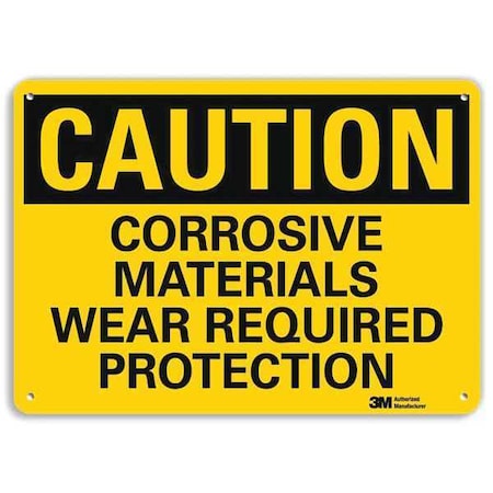 Safety Sign,Corrosive Materials,7in.H