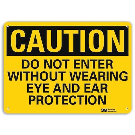 Safety Sign,Black/Yellow,10in.H, U4-1180-RA_14X10