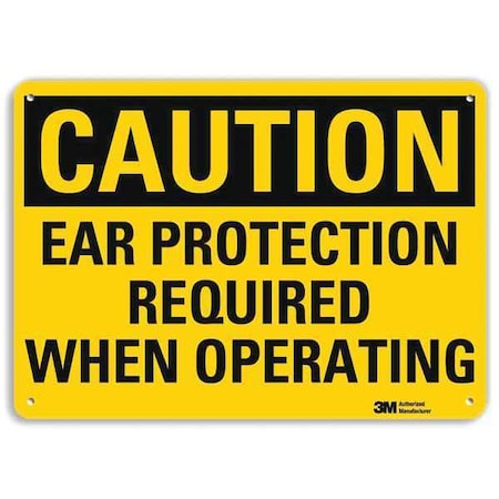 Safety Sign,Ear Protection,7in.H