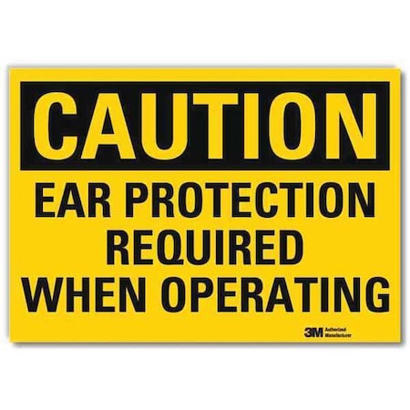 Safety Sign,Ear Protection,5in.H