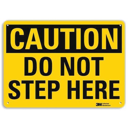 Caution Sign, 10 In H, 14 In W, Aluminum, Horizontal Rectangle, U4-1204-NA_14x10