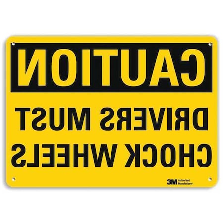 Caution Sign, 7 In H, 10 In W, Aluminum, Vertical Rectangle, English, U4-1220-NA_10x7
