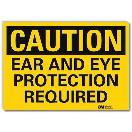 Safety Sign,Ear Eye Protection,10in.W