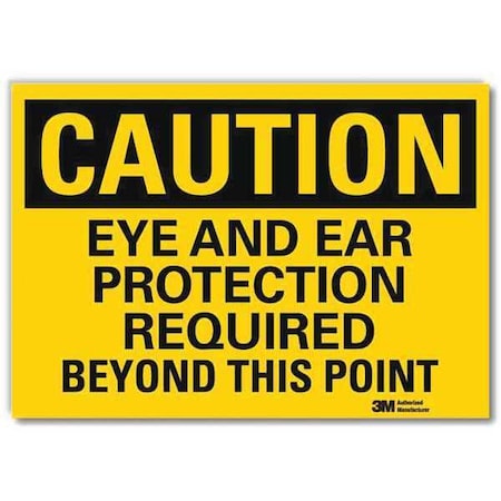 Safety Sign,Eye Ear Rqrd Point,5in.H