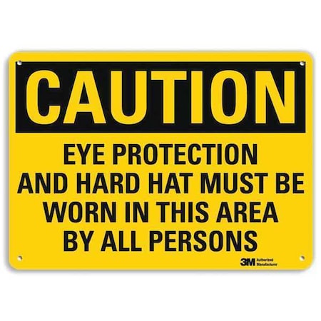 Safety Sign,Eye Protection Hard Hat,7inH