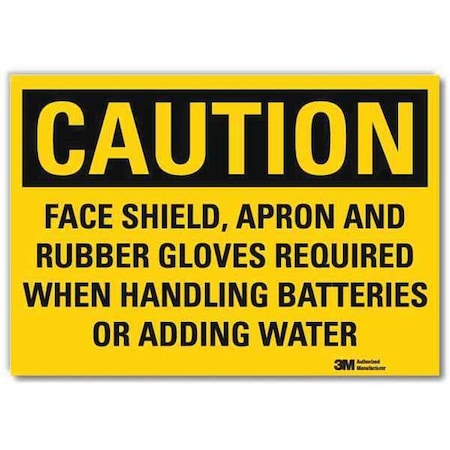 Safety Sign,Face Shield Required,10in.W