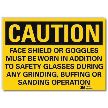 Safety Sign,Face Shields Goggles,14in.W