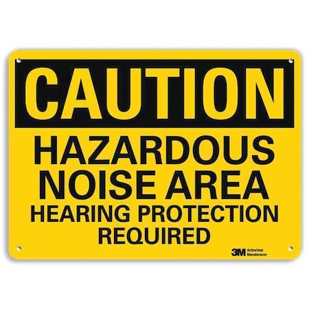 Safety Sign,Hazardous Noise Area,10in.H