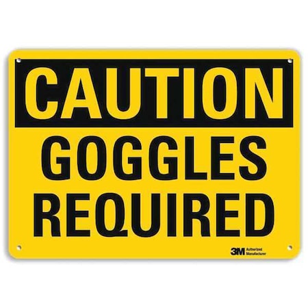 Safety Sign,Goggles Required,7in.H