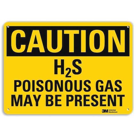 Caution Sign, 7 In H, 10 In W, Vertical Rectangle, English, U4-1351-NA_10x7