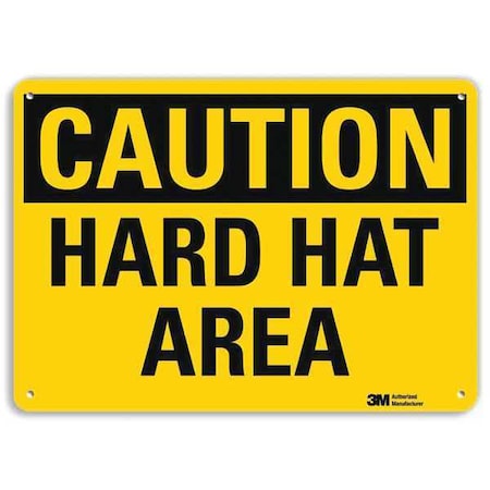 Safety Sign,Hard Hat Area,10in.H