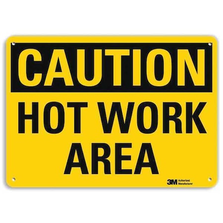 Caution Sign, 7 In H, 10 In W, Aluminum, Vertical Rectangle, English, U4-1433-NA_10x7