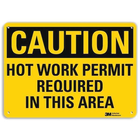 Caution Sign, 10 In H, 14 In W, Plastic, Horizontal Rectangle, English, U4-1434-NP_14X10