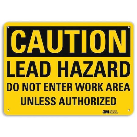 Caution Sign, 10 In H, 14 In W, Horizontal Rectangle, English, U4-1485-NA_14x10