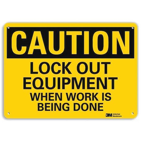 Caution Sign, 7 In Height, 10 In Width, Plastic, Vertical Rectangle, English