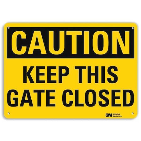 Caution Sign, 7 In H, 10 In W, Aluminum, Vertical Rectangle, English, U4-1473-NA_10x7