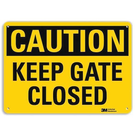 Caution Sign, 10 In H, 14 In W, Aluminum, Horizontal Rectangle, English, U4-1459-NA_14x10