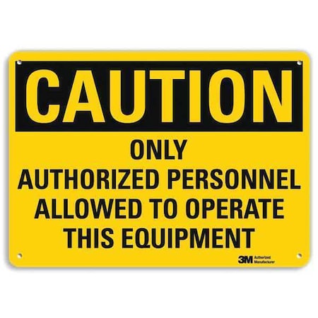 Caution Sign, 10 In H, 14 In W, Aluminum, Horizontal Rectangle, English, U4-1565-NA_14x10