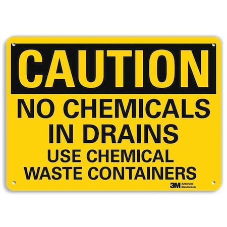 Caution Sign, 10 In H, 14 In W, Horizontal Rectangle, English, U4-1540-RA_14X10