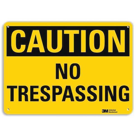 Caution Sign, 10 In H, 14 In W, Plastic, Horizontal Rectangle, English, U4-1554-NP_14X10