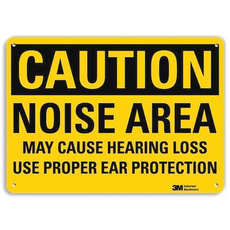 Safety Sign,Noise Area,10 In H X 14 In W