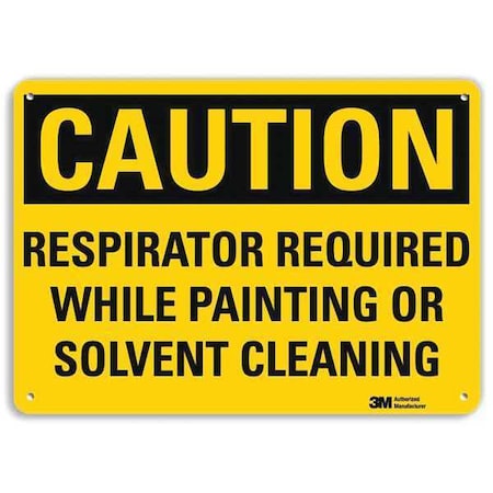 Safety Sign,Respirator Required,10 In. H