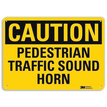Caution Sign, 10 In H, 14 In W, Plastic, Horizontal Rectangle, English, U4-1584-NP_14X10