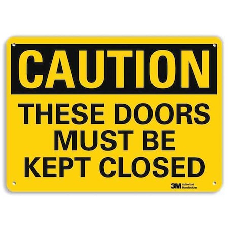 Caution Sign, 7 In H, 10 In W, Aluminum, Vertical Rectangle, English, U4-1702-NA_10x7