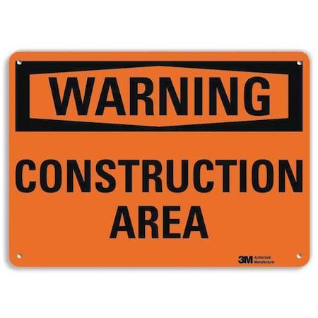 Warning Sign, 10 In Height, 14 In Width, Aluminum, Horizontal Rectangle, English