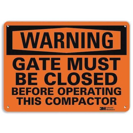 Warning Sign, 10 In Height, 14 In Width, Aluminum, Horizontal Rectangle, English