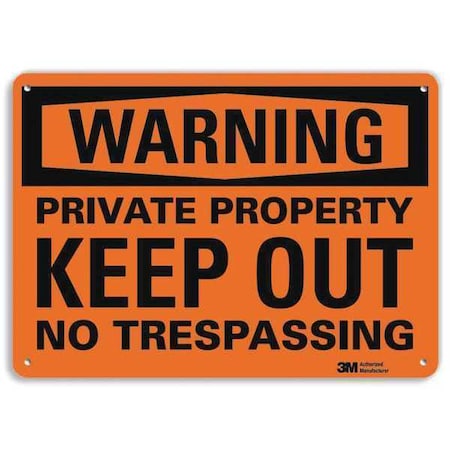 Warning Sign, 7 In H, 10 In W, Aluminum, Vertical Rectangle, English, U6-1202-NA_10x7