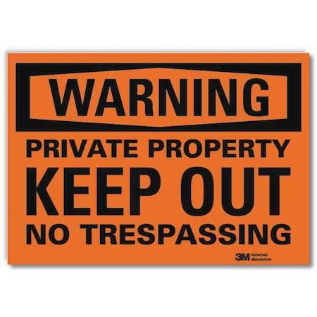 Admittance Sign,Keep Out,7 In. H,Text