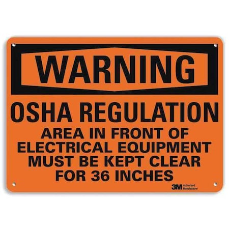 Warning Sign,Electrical Hazard,7 In. H