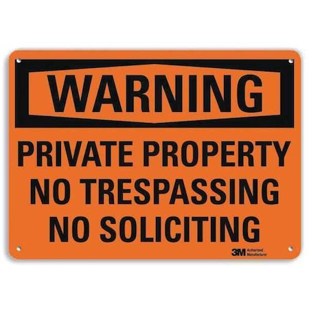 Security Sign, 10 In H, 14 In W, Aluminum, Horizontal Rectangle, English, U6-1206-NA_14x10