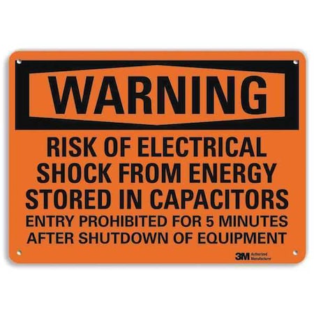 Warning Sign, 10 In Height, 14 In Width, Aluminum, Vertical Rectangle, English
