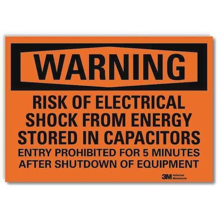 Warning Sign, 5 In Height, 7 In Width, Reflective Sheeting, Horizontal Rectangle, English